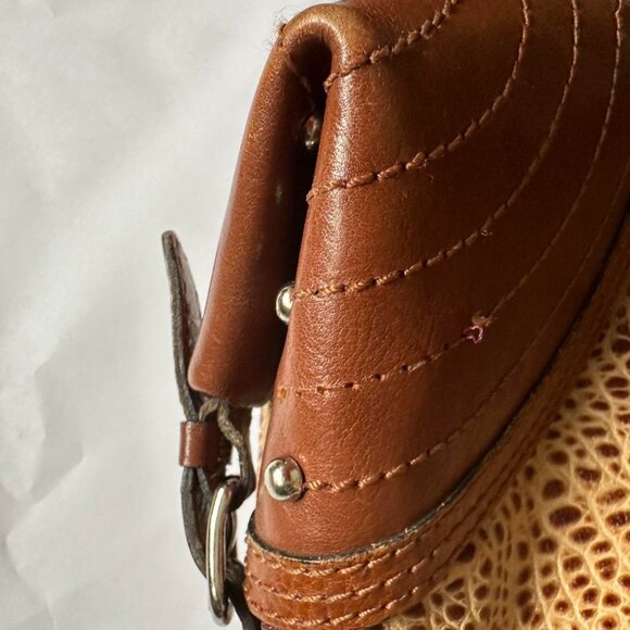 Y2K Croc Embossed Hobo Bag – Studded Brown Vintage - Picture 8 of 8
